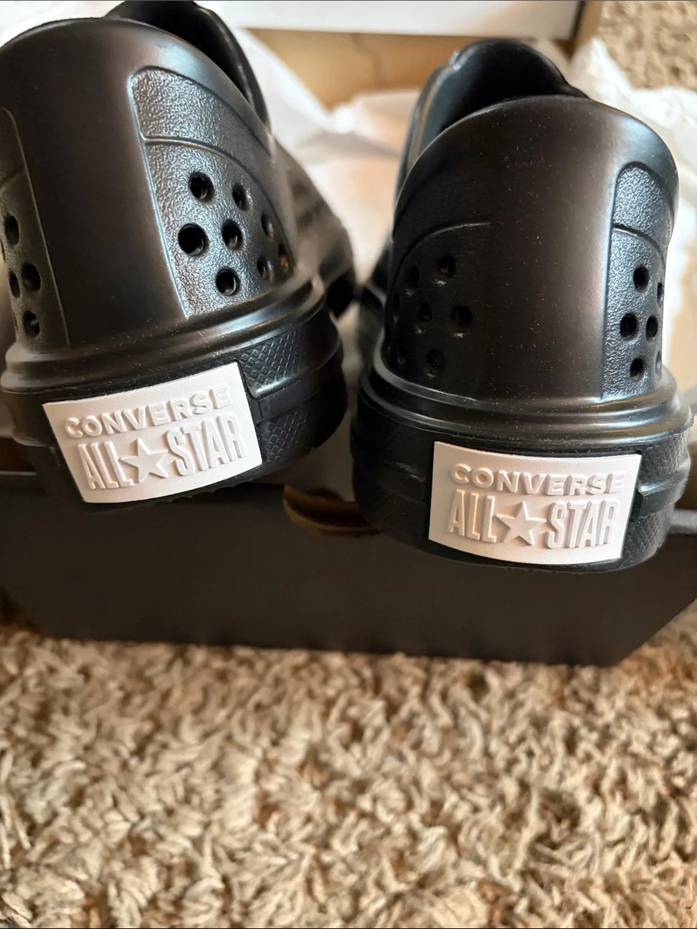 Kids Black converse Slip-On waterproof Sneakers size 4. New in box